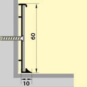 Металлический плинтус 60 мм 2,5 м для коммерческого линолеума